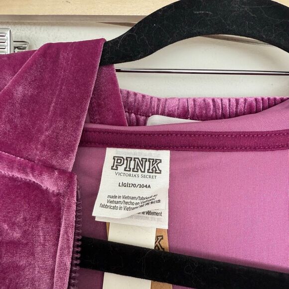 Victoria’s Secret Pink Women’s Large Velour Shine Tracksuit New Y2K style 2000s - Picture 2 of 10